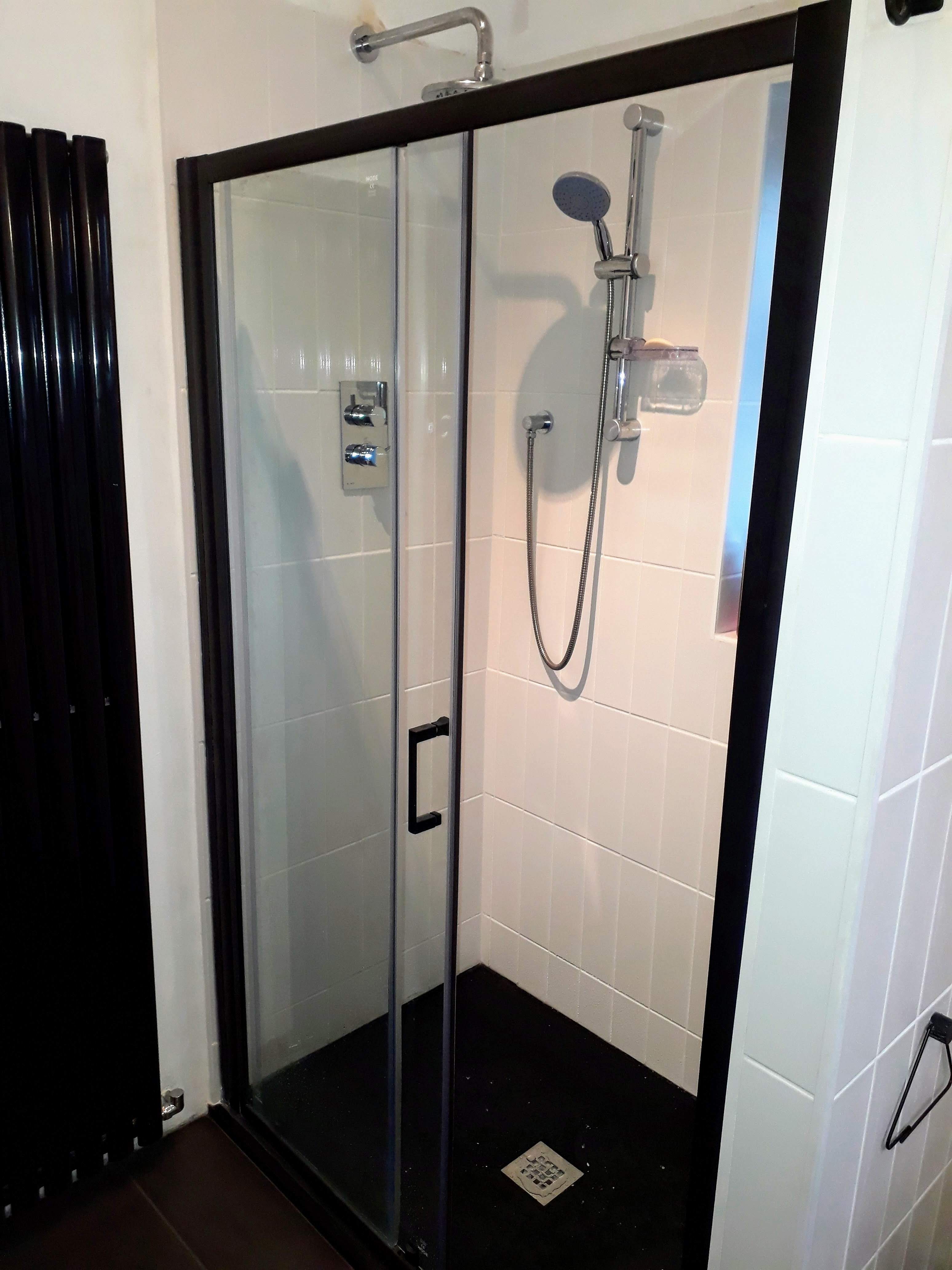 Black and White shower cubicle