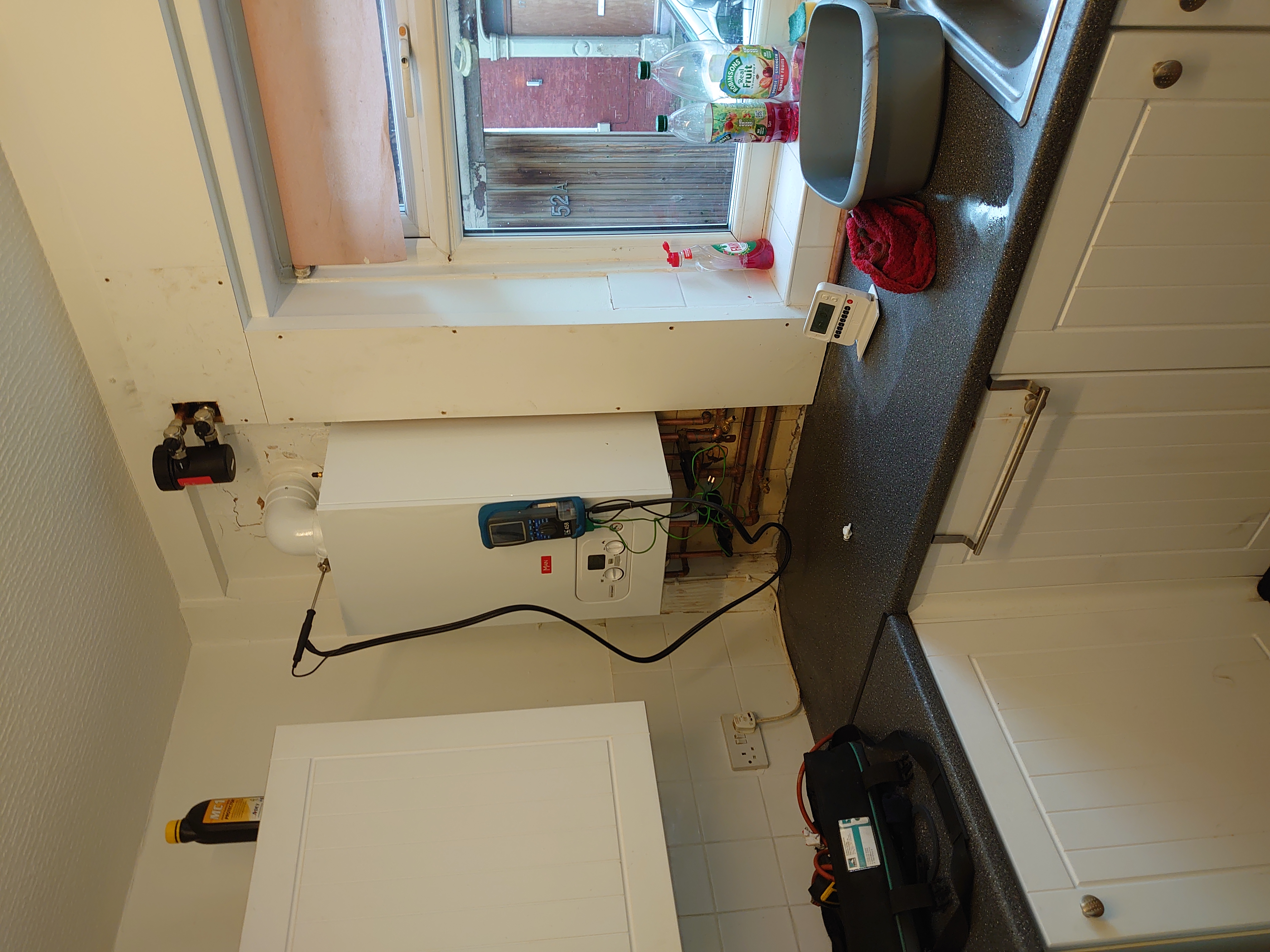 Boiler service in progress